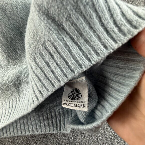 Lacoste Men Sweater Pullover 1/4 Zip Light Blue Knit Pure Wool Croc Logo Adult - Picture 5 of 14